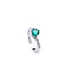 Silver Emerald Solitaire Ring