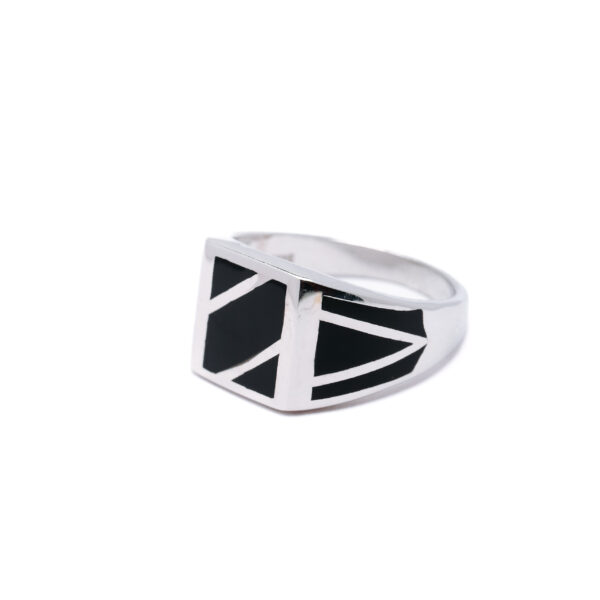 925 Silver Midnight Geometry Statement Ring 2