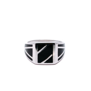 925 Silver Midnight Geometry Statement Ring