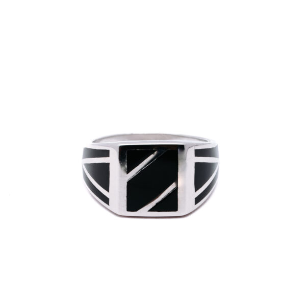 925 Silver Midnight Geometry Statement Ring