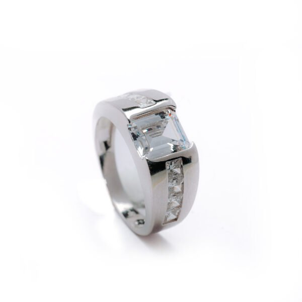 Prestige Emerald CZ Silver Men's Ring 3