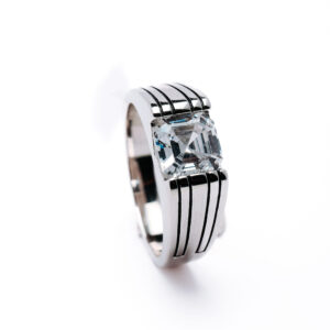 Regal Square CZ 925 Silver Men's Ring
