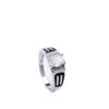 Silver Black Enamel Solitaire Ring 2