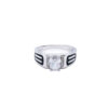 Silver Black Enamel Solitaire Ring 4
