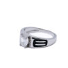 Silver Black Enamel Solitaire Ring 5