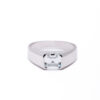 Silver Emerald Cut Solitaire Ring