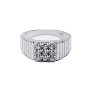 Silver Sparkle Ridge Band Ring