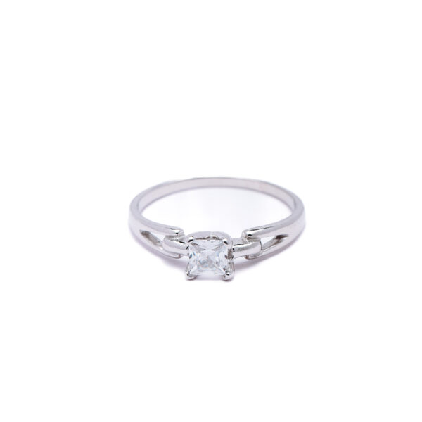 Aurora Princess Solitaire Silver Ring