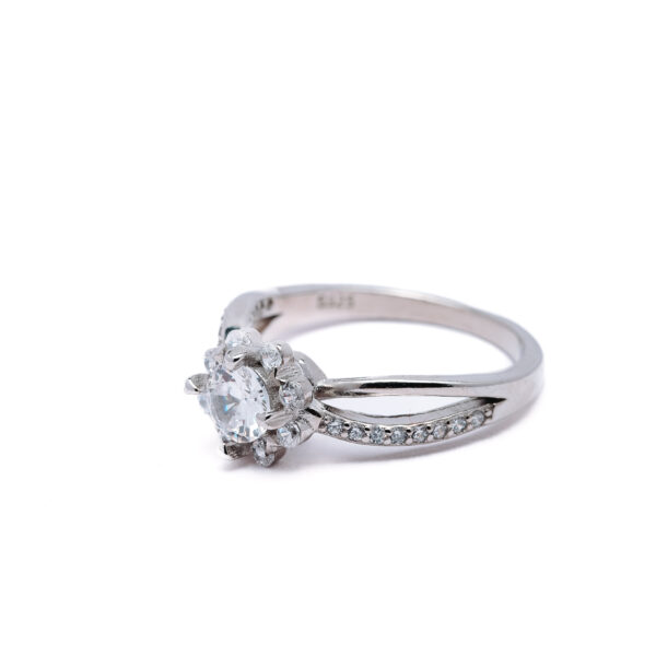 Celestial Bloom Solitaire Silver Ring 2