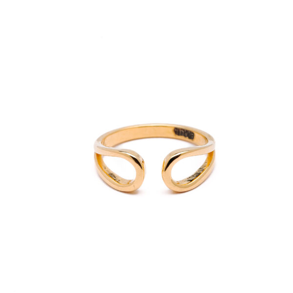 Golden Dew Open Silver Ring