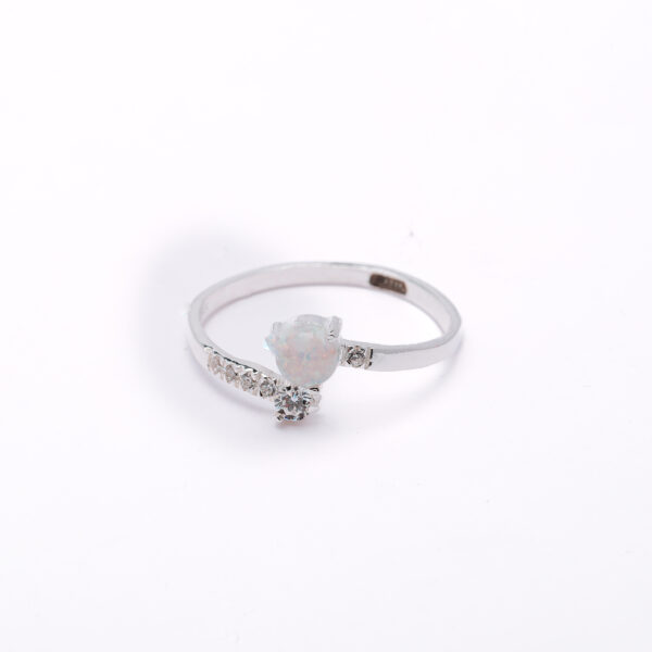 Opaline Heart Spark 925 Silver Ring 2