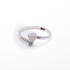 Opaline Heart Spark 925 Silver Ring