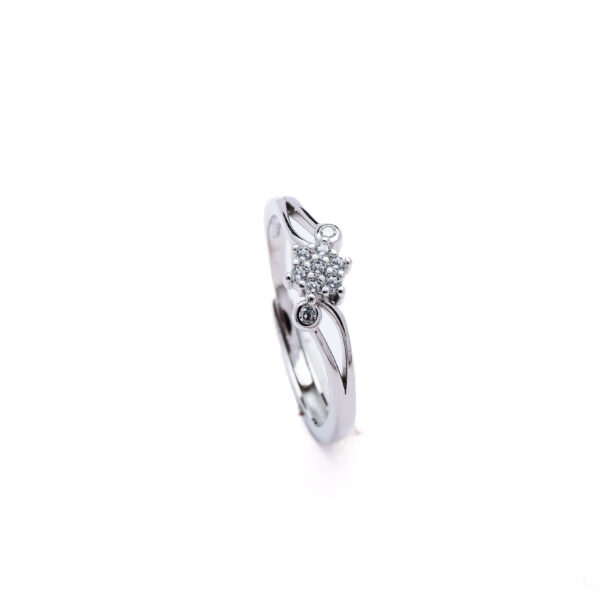Silver Blossom Crystal Ring 2