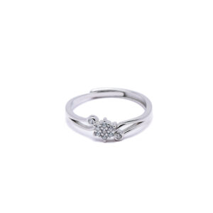 Silver Blossom Crystal Ring