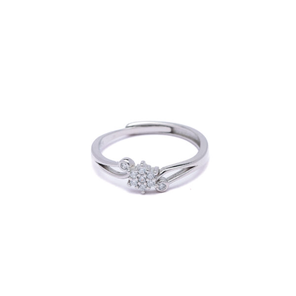 Silver Blossom Crystal Ring 4