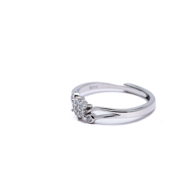 Silver Blossom Crystal Ring 5