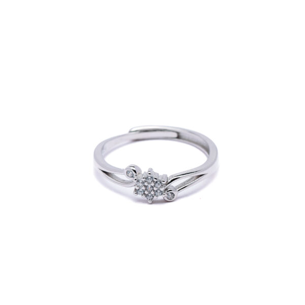 Silver Blossom Crystal Ring