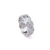 Silver Crystal Bloom Band Ring