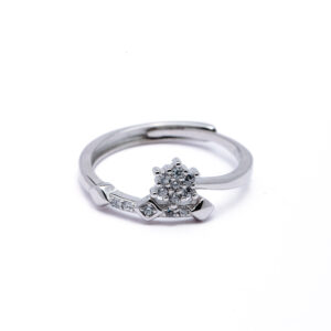 Silver Floral Sparkle Ring