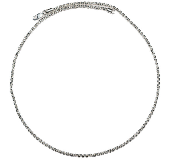 Silver Round Box Chain For Him
