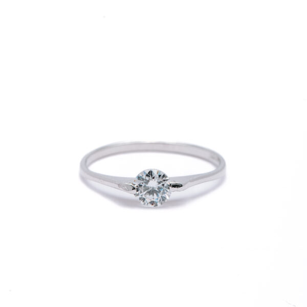 Silver Classic Solitaire Ring 4