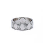Silver Crystal Pattern Band Ring 1