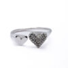 Silver Double Heart Open Ring 1