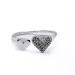 Silver Double Heart Open Ring 1