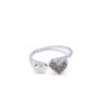 Silver Double Heart Open Ring 2