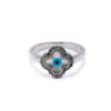 Silver Evil Eye Clover Ring 3