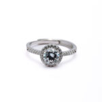 Silver Halo Solitaire Ring 1