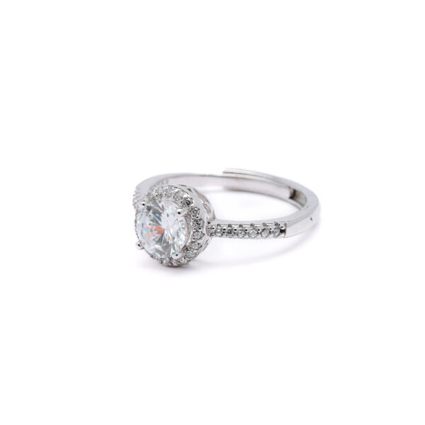 Silver Halo Solitaire Ring 2