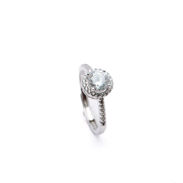 Silver Halo Solitaire Ring 3