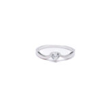 Silver Heart Solitaire Ring 1