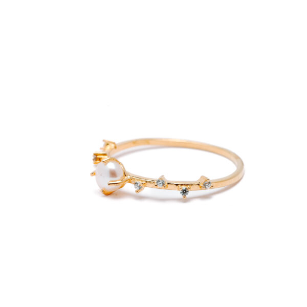 Silver Pearl Crown Ring 2