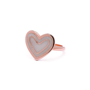 Silver Rose Gold Heart Ring 1