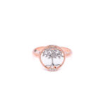 Silver Tree of Life Rose Gold Ring 1