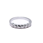 Tiny Hearts Band Silver Ring 1